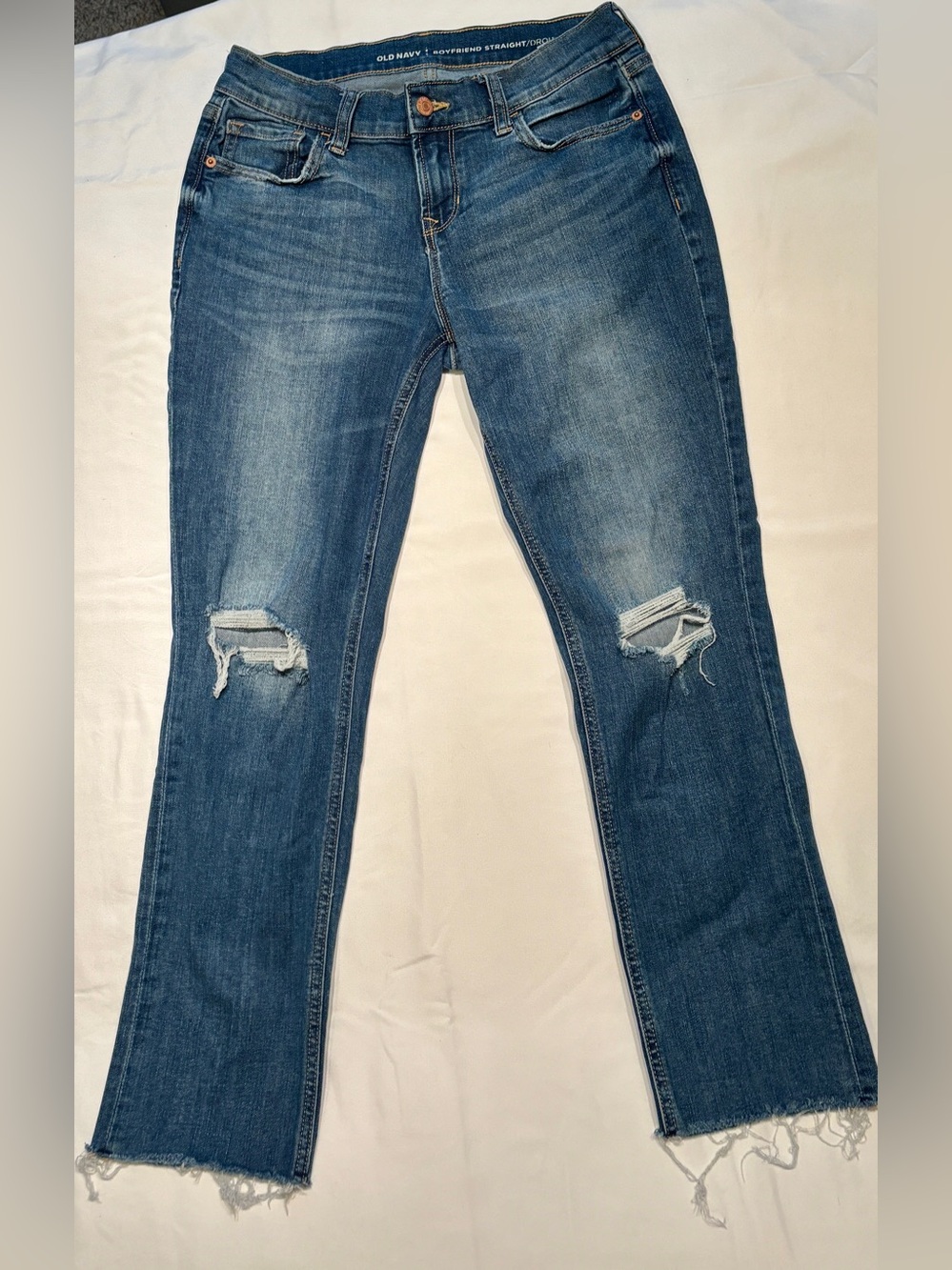 Old Navy Boyfriend Straight Jeans - Medium Blue Denim Sz 2